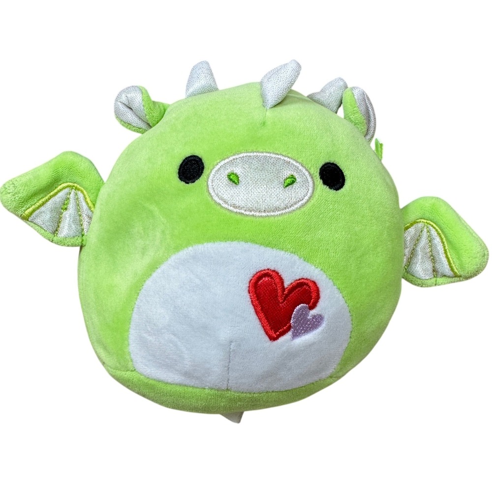 Squishmallows Desmund the Dragon Green Heart Valentine Plush 5 Inch SQVA00892